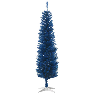 5ft Pencil Christmas Trees, Skinny Artificial Christmas Tree for Xmas Holiday Decor, Deep Blue