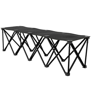 Portable 4-Seater Folding Camping Chair, Team Bench Chair with Carry Bag for Soccer Football Team, No Assembly