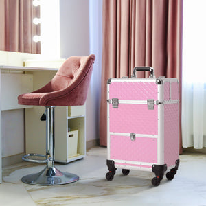 Portable Aluminum Makeup Train Cases, Rolling Makeup Case – view 14