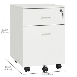 2 Drawer File Cabinet with Lock and Keys, Mobile Vertical Filing Cabinet with Wheels and Drawers – view 9