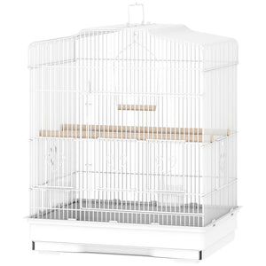 23" Bird Cage, Finches Canaries, Parrot Cage with Doors Perches, 2 Feeder Pet Supplies, White
