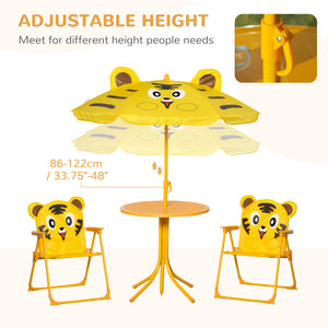 Kids Folding Picnic Table and Chair Set Pattern Outdoor Garden Patio Backyard with Removable & Height – view 11