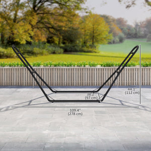Hammock Stand with Adjustable Height Steel Frame for 0.8" -1.2" Person 109.4" Black