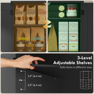 Tall Pantry Cabinet, 64" Storage Cabinet with Adjustable Shelves and 8 Door Spice Racks for Kitchen – view 4