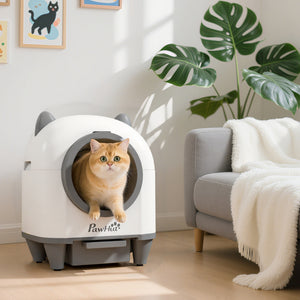 Automatic Cat Litter Box with App Control, Odor Isolation, Safety Protection, Anti-Pinch, 1 Roll Garbage Bag