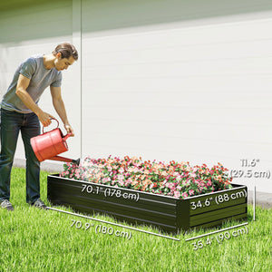 6' x 3' x 1' Raised Garden Bed with 2 Trellis Tomato Cages, Steel Frame Elevated Planter Box, Black – view 2