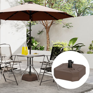 Square Patio Umbrella Base Holder, Outdoor Umbrella Stand, 17.7" L x 17.7" W x 9.8" H Brown