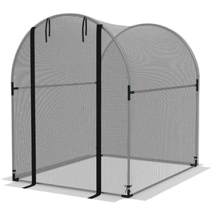4.9' x 3.9' Crop Cage with Zipper Roll-Up Door, Mesh Plant Protection Tent from Animals with Galvanised Steel Frame