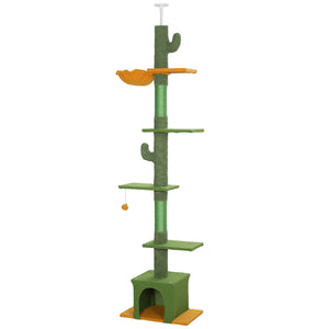 Floor to Ceiling Cat TreeTower with 90.5"-108" Adjustable Height, Scratching Posts, Hammock, Condo – view 8