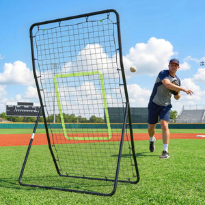 Soozier 4 x 5.7ft Volleyball Rebounder Net with Strike Zone, Baseball Lacrosse Training Net for Pitching and Fielding