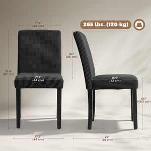 Modern Dining Chairs Set of 4, Kitchen Chairs with Rubberwood Legs and Padded Seat, Beige – view 9