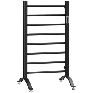 8-Bar Heated Towel Warmer Rack with Built-in Timer and LED Indicators