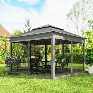 11' x 11' Pop Up Canopy 2-Tier Soft Top Shelter Event Tent w/ Netting Carry Bag for Patio Backyard Garden – view 7