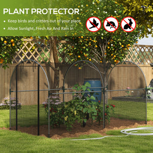 4.9' x 3.9' Crop Cage with Zipper Roll-Up Door, Mesh Plant Protection Tent from Animals with Galvanised Steel Frame