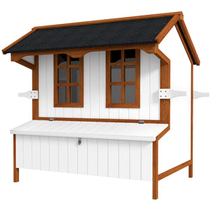 47" Chicken Coop Wooden Chicken House Rabbit Hutch Raised Poultry Cage Portable Hen Pen Backyard