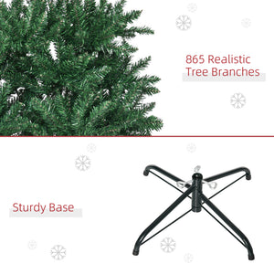 6.9ft Artificial Christmas Tree w/ Metal Stand Spruce Branch Tips Green