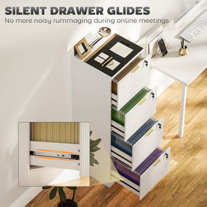 Lockable Filing Cabinet with 2 Fluted Drawers, File Cabinet with Adjustable Hanging Rails for A4 Letter – view 39