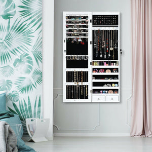 Lockable Armoire Jewelry Cabinet with LED Lights view 3