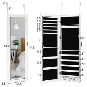 Lockable Armoire Jewelry Cabinet with LED Lights view 5