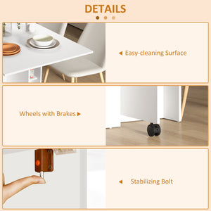 Folding Dining Table, 55" Drop Leaf Table for Small Spaces – view 5