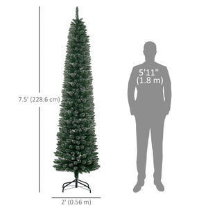 6FT Artificial Snow Dipped Christmas Tree Xmas Pencil Tree Holiday Home Indoor Decoration with Foldable – view 9