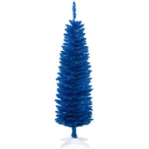 5ft Pencil Christmas Trees, Skinny Artificial Christmas Tree for Xmas Holiday Decor, Deep Blue