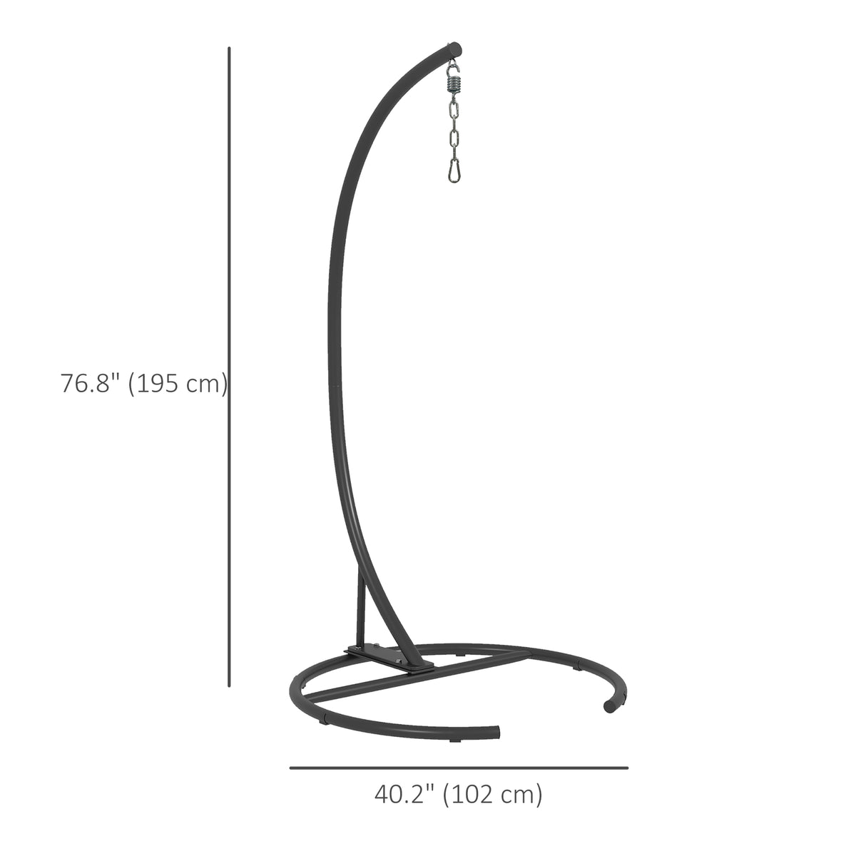 Hanging Hammock Chair Stand with Round Base, Heavy Duty Hammock Stand Only with 330 lbs. Capacity, Black