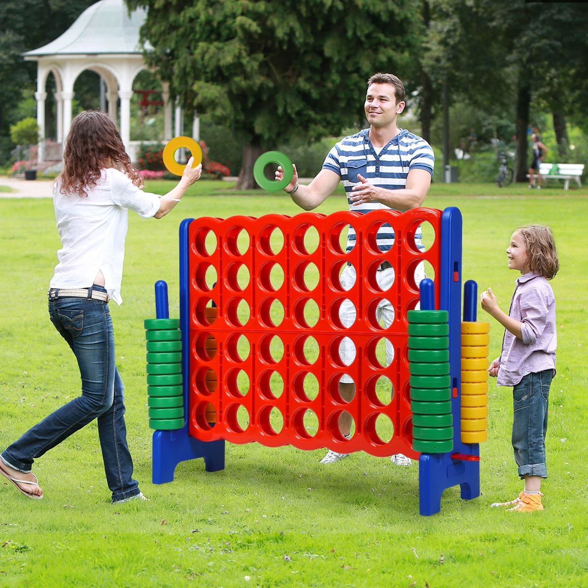 Jumbo 4-to-Score Giant Game Set with 42 Jumbo Rings and Quick-Release Slider-Blue view 2