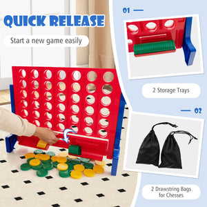 Jumbo 4-to-Score Connect Game Set with Carrying Bag and 42 Coins-Blue view 9