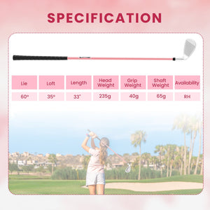 Junior #7 Iron for Kids with Fiberglass Shaft and Headcover-Pink view 5