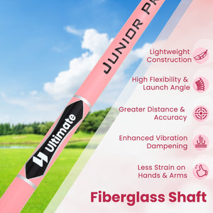 Junior #7 Iron for Kids with Fiberglass Shaft and Headcover-Pink view 9
