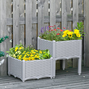 1 Piece Raised Garden Bed PP Raised Flower Bed Vegetable Herb Grow Box Stand Brown – view 21