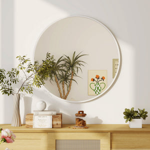 36" Round Mirror, Bathroom Wall Mirror with Metal Frame, Decorative Vanity Mirror for Living Room, Bedroom – view 13