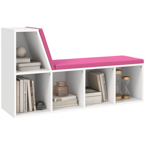 Multi-Purpose Bookshelf with 5 Cubes, 5-Cubby Bookcase with Cushioned Reading Nook and Storage Shelves, Blue – view 22