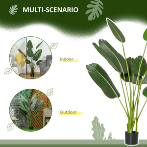 5FT Artificial Banana Tree Faux Decorative Plant in Nursery Pot for Indoor Outdoor Décor