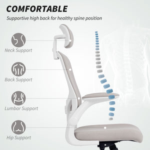 Ergonomic Office Chair, Mesh Desk Chair with Adjustable Headrest, Lumbar Support and Height – view 10