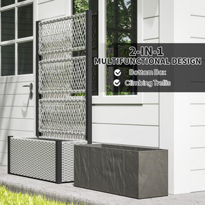 Wicker Outdoor Planter with Trellis, 58" Standing Garden Bed with Liner – view 11