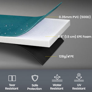 Soozier Trampoline Pad, 14FT Replacement Trampoline Safety Pad Mat Spring Cover, Water-Resistant, UV-Resistant, Tear-Resistant, No Holes for Pole