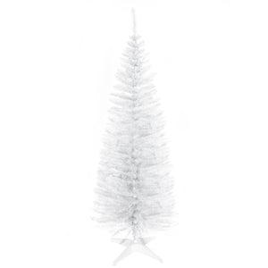 6 FT Christmas Tree Classic Tree Holiday Indoor Decoration, with Stable Plastic Base, White