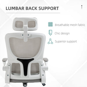 Ergonomic Office Chair, Mesh Computer Desk Chair with Adjustable Headrest, 4D Lumbar Support, Flip-up Arm – view 9