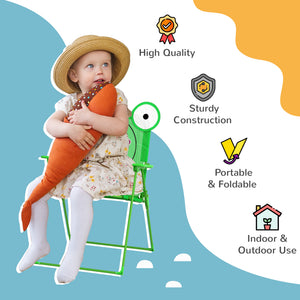 Kids Folding Picnic Table and Chair Set Pattern Outdoor Garden Patio Backyard with Removable & Height Adjustable Sun Umbrella Green