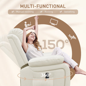 PU Leather Reclining Chair with Vibration Massage Recliner, Swivel Base, Rocking Function, Remote Control – view 11