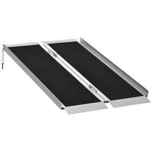 2' Portable Wheelchair Ramp Aluminum Threshold Mobility Single-fold for Scooter with Carrying Handle
