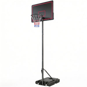 Soozier Portable Basketball Hoop Outdoor, 4.4-10ft Adjustable Height Basketball Goal with Wheels, Fillable Base