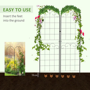 2 Pcs Garden Trellis for Climbing Plants, Outdoor Metal Trellis Plant Support Trellises for Patio, Lawn, Backyard