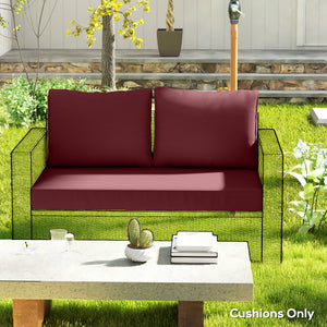 Outdoor Seat Cushions with Backrest, Loveseat Double Sofa Outdoor Furniture Cushions, Beige – view 42
