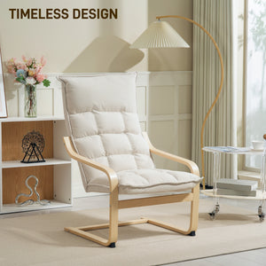 Modern Armchair, Upholstered Accent Chair with Curved Leg and Arm, Leisure Lounge Chair for Living Room – view 10