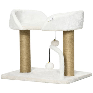 Cat Tower Condo for Indoor Cats, Small Cat Tree with Jute Scratching Posts, Top Perch, Dangling Balls – view 8
