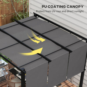 10' x 10' Metal Pergola, Outdoor Pergola with Retractable Canopy, for Garden, Patio, Backyard, Deck – view 4