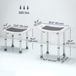 Height Adjustable Shower Chair Padded Bath Seat for Senior,